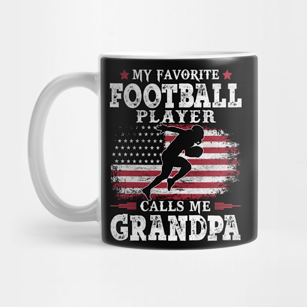My Favorite Football Player Calls Me Grandpa USA Flag Patriot Father Gift by justinacedric50634